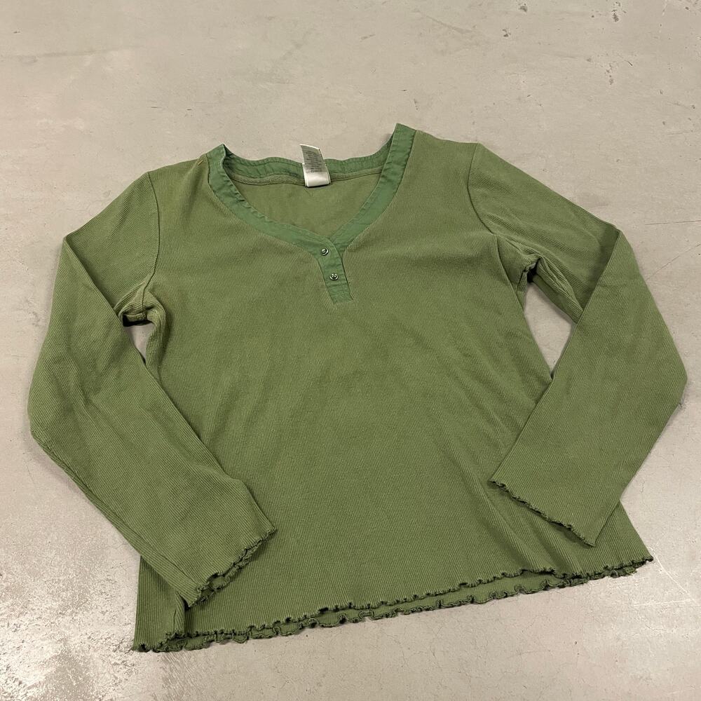 Y2K green fashion bug Henley t-shirt